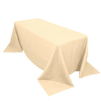Premium Polyester 90"x132" Rectangle Tablecloth Beige - Seamless 220GSM Stain - Resistant Table Cover - Bell Racket Store