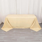 Premium Polyester 90"x132" Rectangle Tablecloth Beige - Seamless 220GSM Stain - Resistant Table Cover - Bell Racket Store