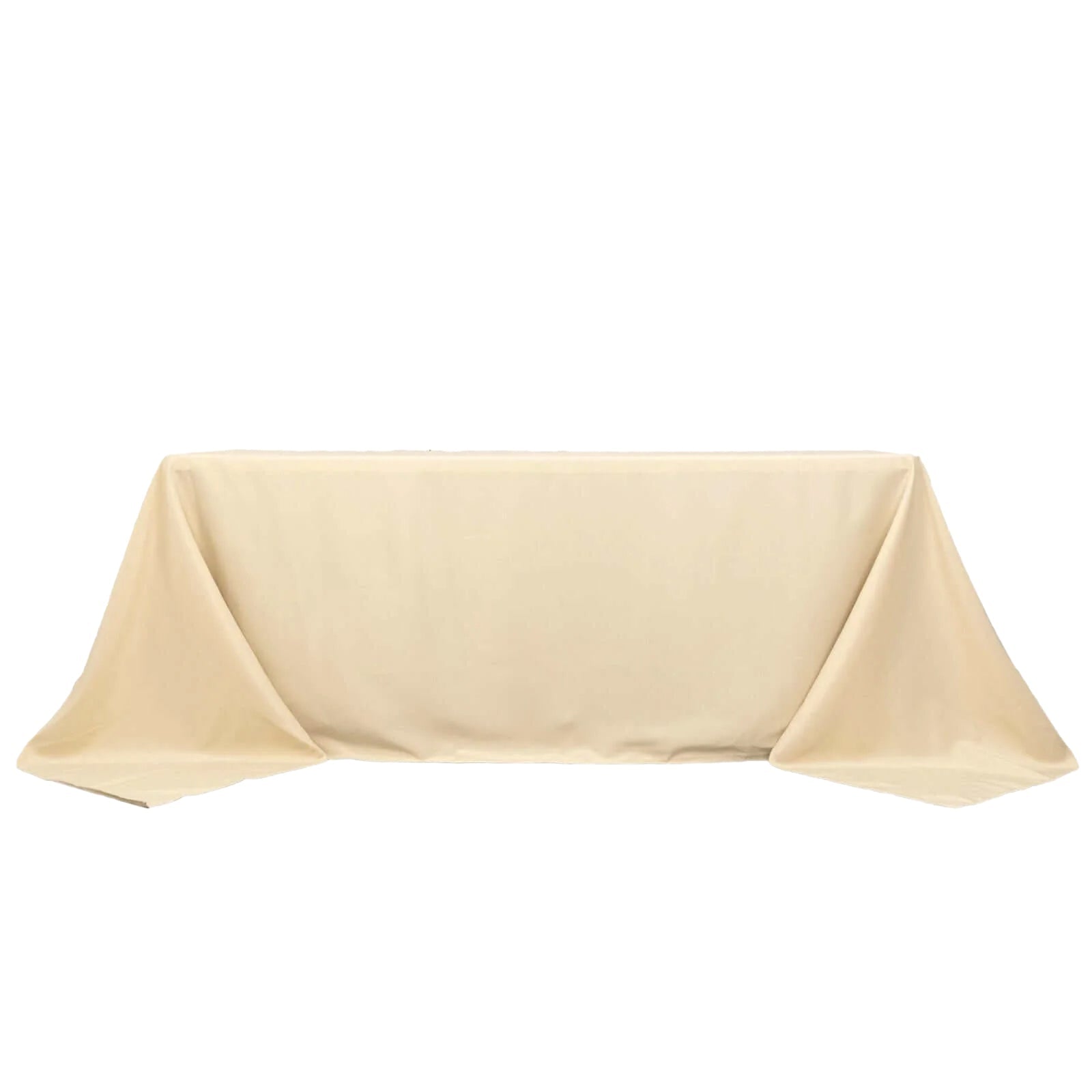 Premium Polyester 90"x132" Rectangle Tablecloth Beige - Seamless 220GSM Stain - Resistant Table Cover - Bell Racket Store