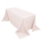 Premium Polyester 90"x132" Rectangle Tablecloth Blush - Seamless 220GSM Stain - Resistant Table Cover - Bell Racket Store