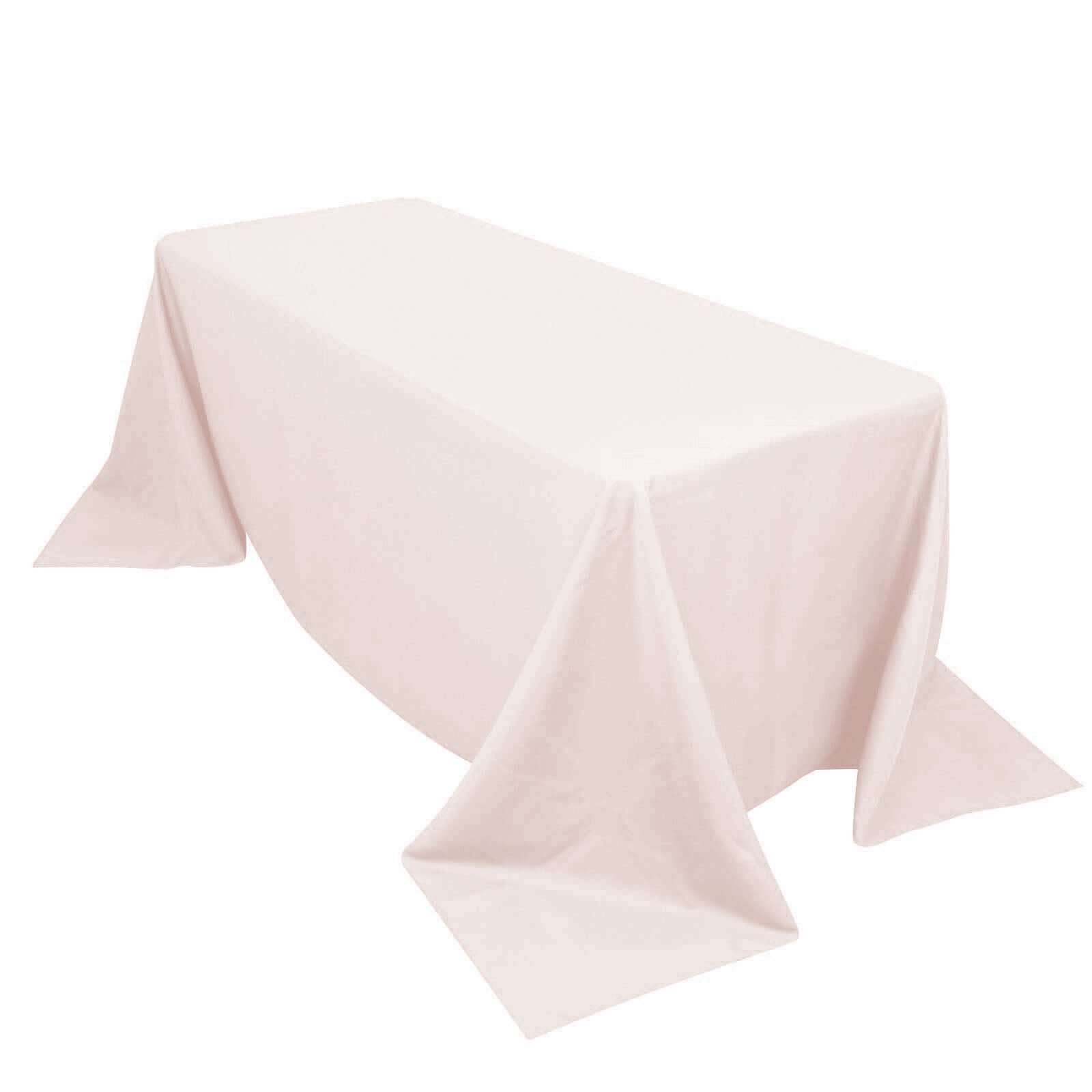 Premium Polyester 90"x132" Rectangle Tablecloth Blush - Seamless 220GSM Stain - Resistant Table Cover - Bell Racket Store
