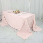 Premium Polyester 90"x132" Rectangle Tablecloth Blush - Seamless 220GSM Stain - Resistant Table Cover - Bell Racket Store