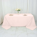 Premium Polyester 90"x132" Rectangle Tablecloth Blush - Seamless 220GSM Stain - Resistant Table Cover - Bell Racket Store