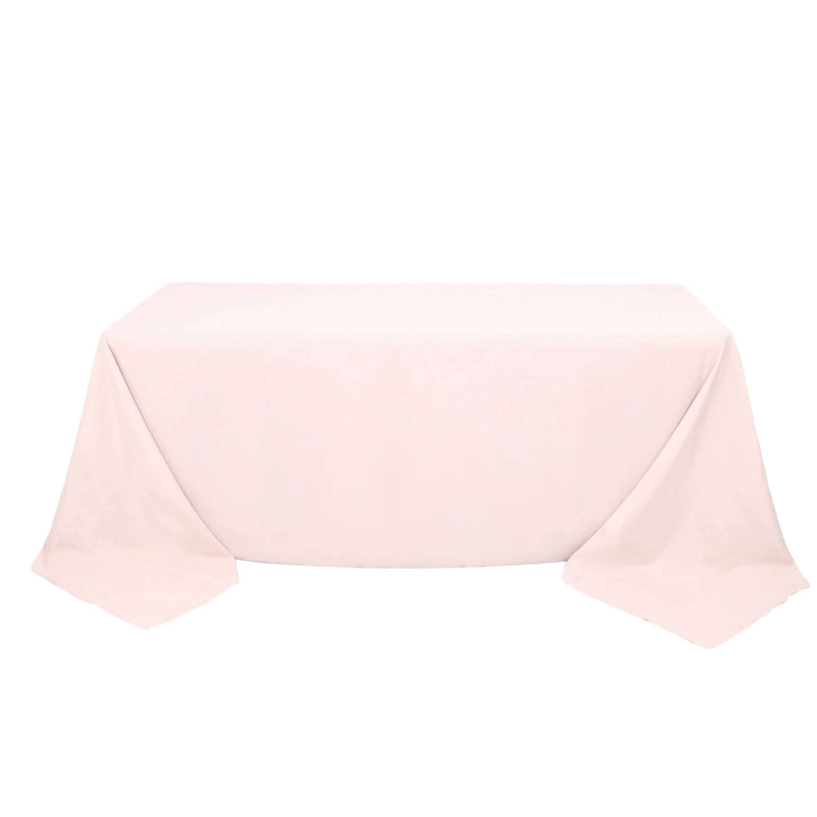 Premium Polyester 90"x132" Rectangle Tablecloth Blush - Seamless 220GSM Stain - Resistant Table Cover - Bell Racket Store