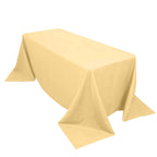 Premium Polyester 90"x132" Rectangle Tablecloth Champagne - Seamless 220GSM Stain-Resistant Table Cover