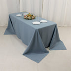 Premium Polyester 90"x132" Rectangle Tablecloth Dusty Blue - Seamless 220GSM Stain - Resistant Table Cover - Bell Racket Store