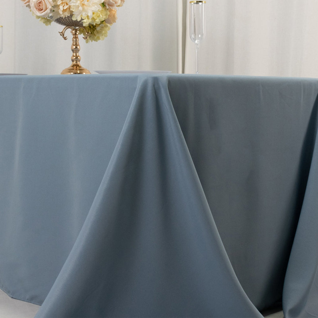 Premium Polyester 90"x132" Rectangle Tablecloth Dusty Blue - Seamless 220GSM Stain - Resistant Table Cover - Bell Racket Store