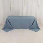 Premium Polyester 90"x132" Rectangle Tablecloth Dusty Blue - Seamless 220GSM Stain - Resistant Table Cover - Bell Racket Store