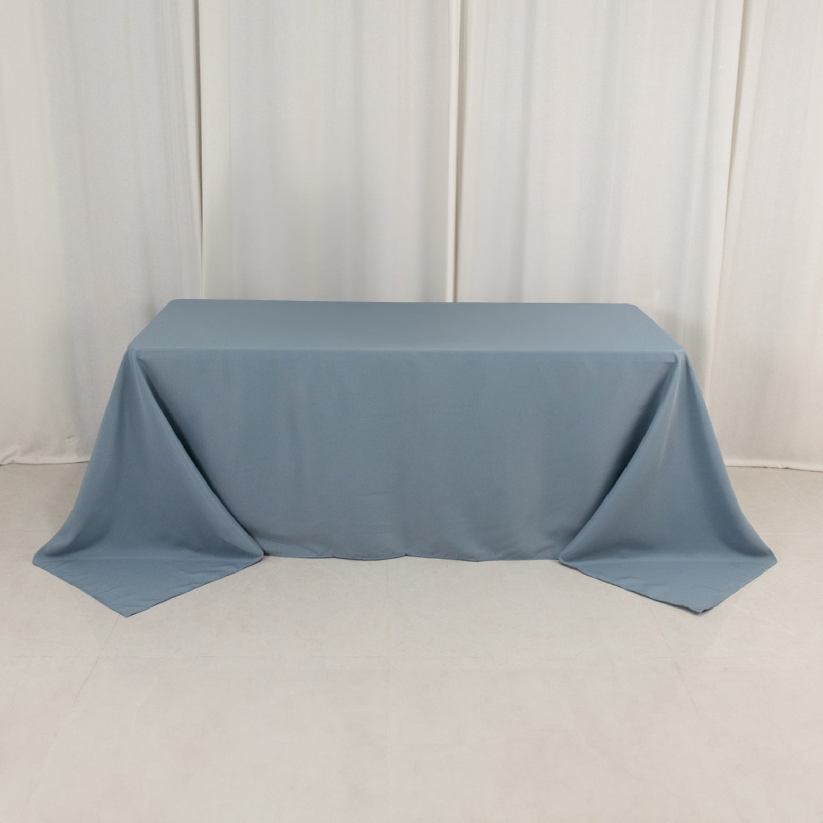 Premium Polyester 90"x132" Rectangle Tablecloth Dusty Blue - Seamless 220GSM Stain - Resistant Table Cover - Bell Racket Store