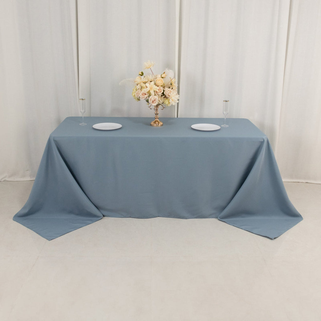 Premium Polyester 90"x132" Rectangle Tablecloth Dusty Blue - Seamless 220GSM Stain - Resistant Table Cover - Bell Racket Store