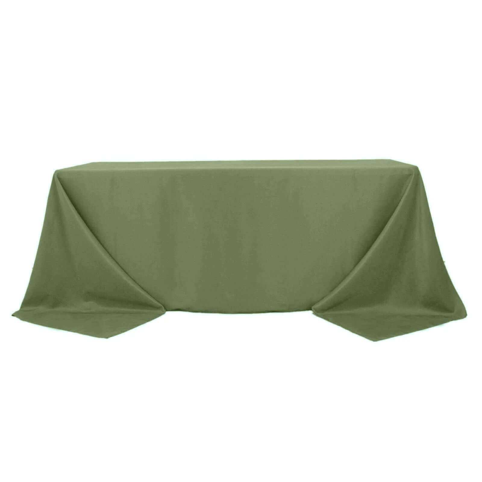 Premium Polyester 90"x132" Rectangle Tablecloth Dusty Sage Green - Seamless 220GSM Stain - Resistant Table Cover - Bell Racket Store