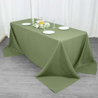 Premium Polyester 90"x132" Rectangle Tablecloth Dusty Sage Green - Seamless 220GSM Stain - Resistant Table Cover - Bell Racket Store