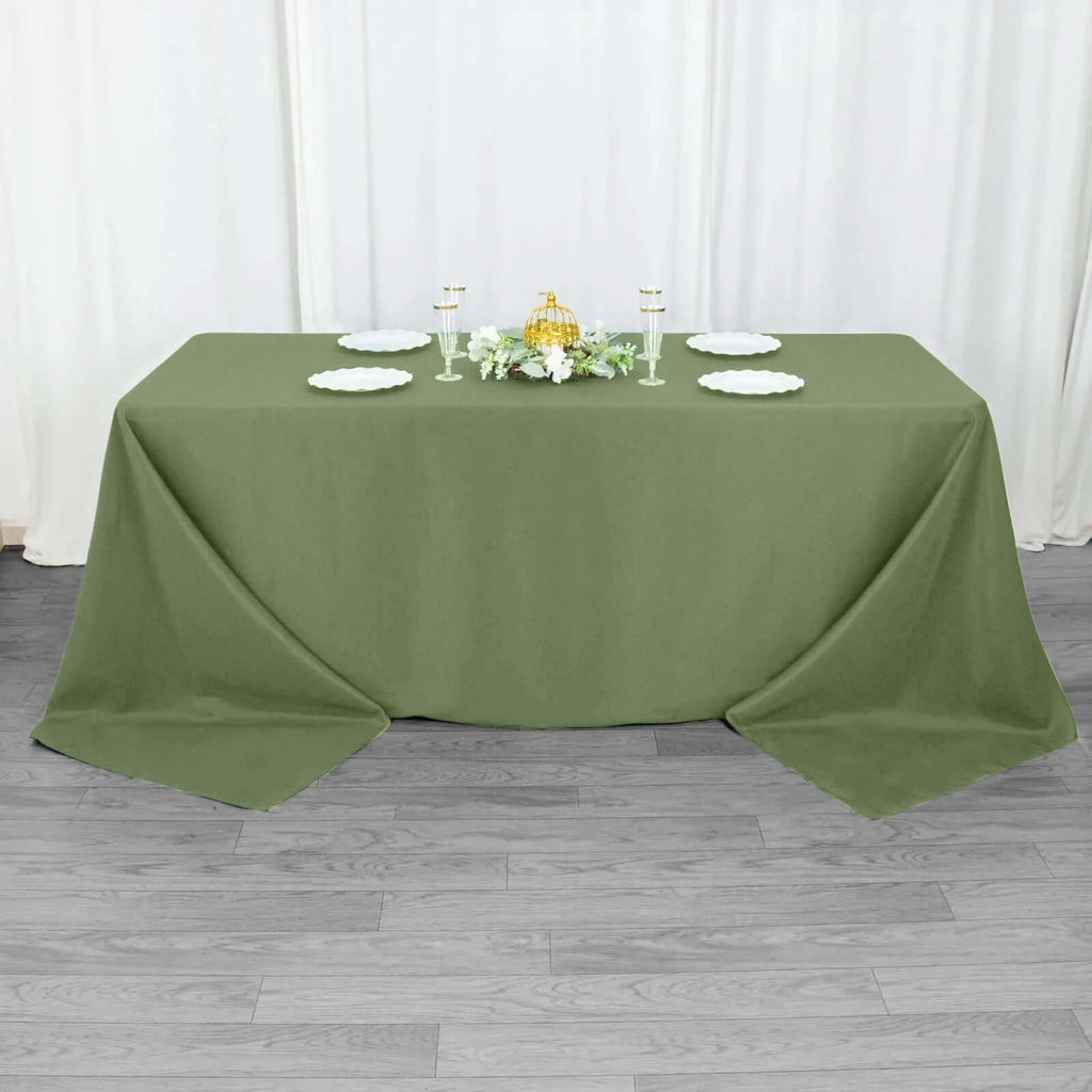 Premium Polyester 90"x132" Rectangle Tablecloth Dusty Sage Green - Seamless 220GSM Stain - Resistant Table Cover - Bell Racket Store