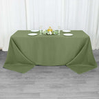 Premium Polyester 90"x132" Rectangle Tablecloth Dusty Sage Green - Seamless 220GSM Stain - Resistant Table Cover - Bell Racket Store