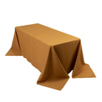 Premium Polyester 90"x132" Rectangle Tablecloth Gold - Seamless 220GSM Stain - Resistant Design for Luxurious Events - Bell Racket Store