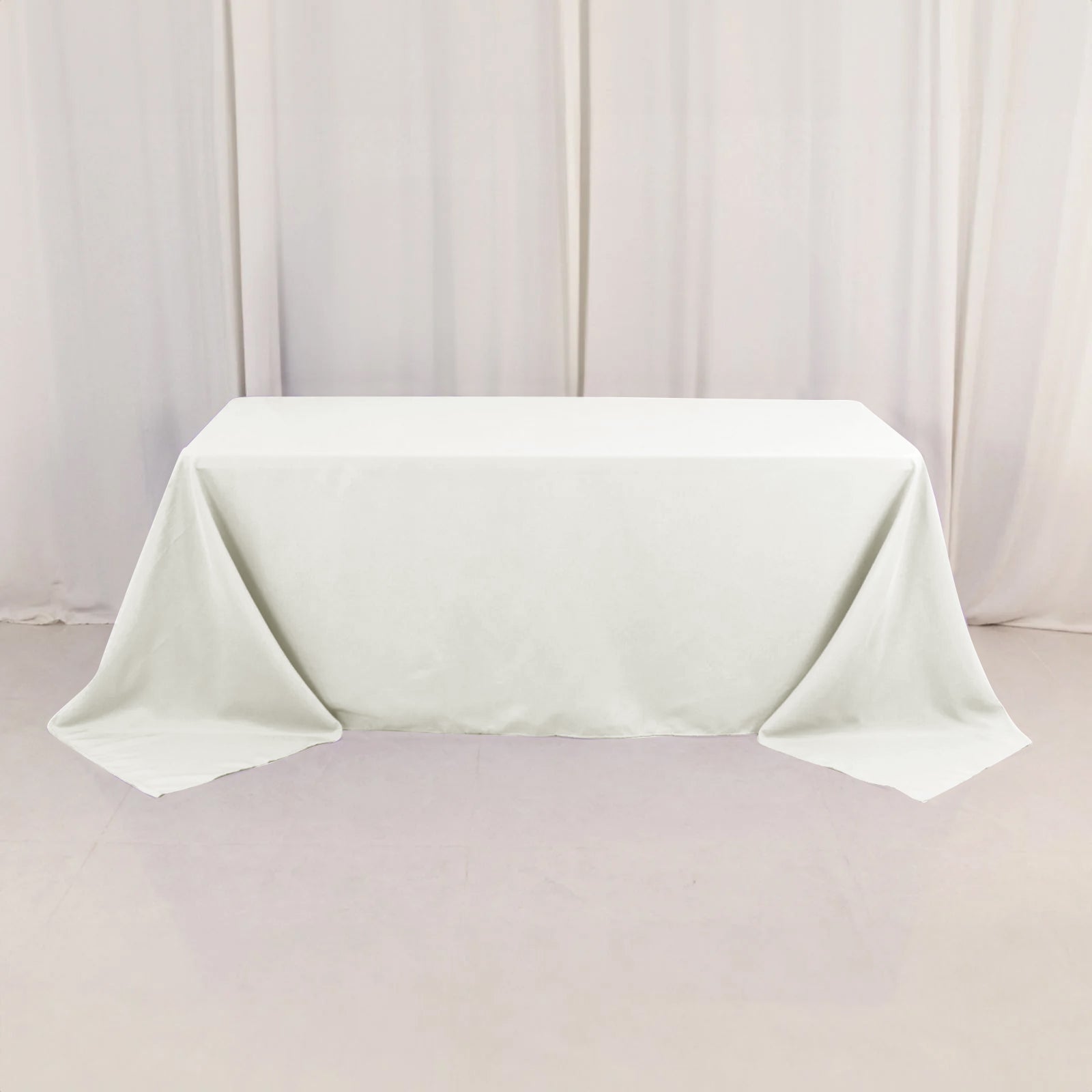 Premium Polyester 90"x132" Rectangle Tablecloth Ivory - Seamless 220GSM Stain - Resistant Table Cover - NestOCart