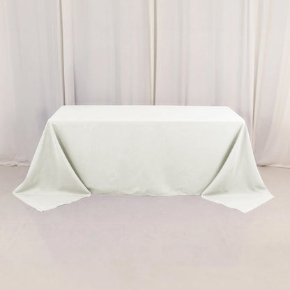 Premium Polyester 90"x132" Rectangle Tablecloth Ivory - Seamless 220GSM Stain - Resistant Table Cover - NestOCart