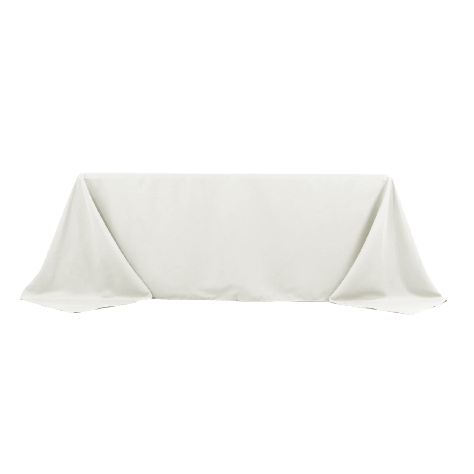 Premium Polyester 90"x132" Rectangle Tablecloth Ivory - Seamless 220GSM Stain - Resistant Table Cover - NestOCart