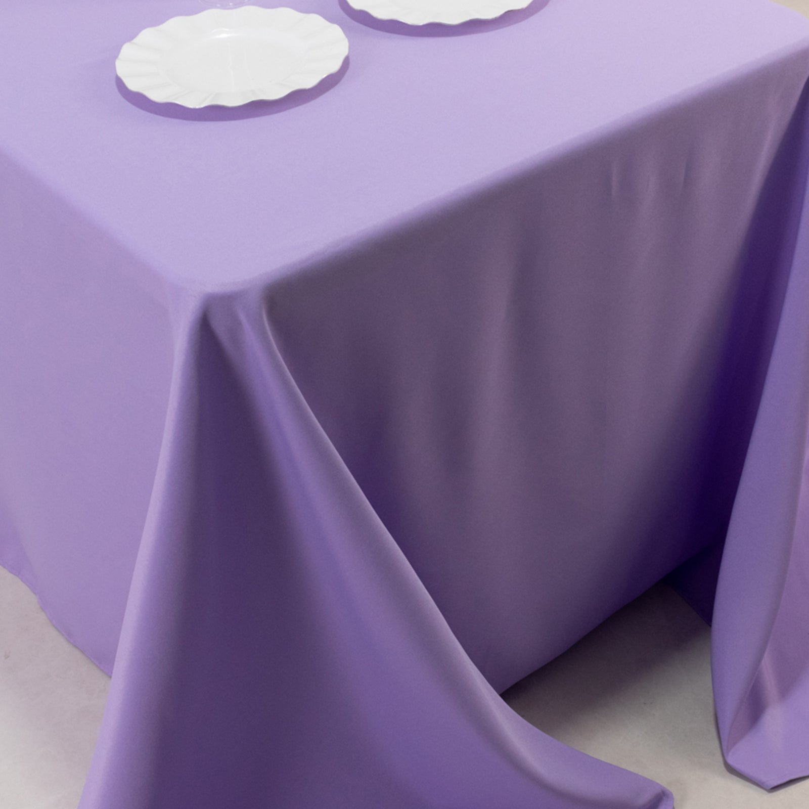 Premium Polyester 90"x132" Rectangle Tablecloth Lavender Lilac - Seamless 220GSM Stain - Resistant Table Cover - Bell Racket Store