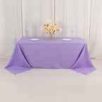 Premium Polyester 90"x132" Rectangle Tablecloth Lavender Lilac - Seamless 220GSM Stain - Resistant Table Cover - Bell Racket Store