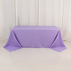 Premium Polyester 90"x132" Rectangle Tablecloth Lavender Lilac - Seamless 220GSM Stain - Resistant Table Cover - Bell Racket Store