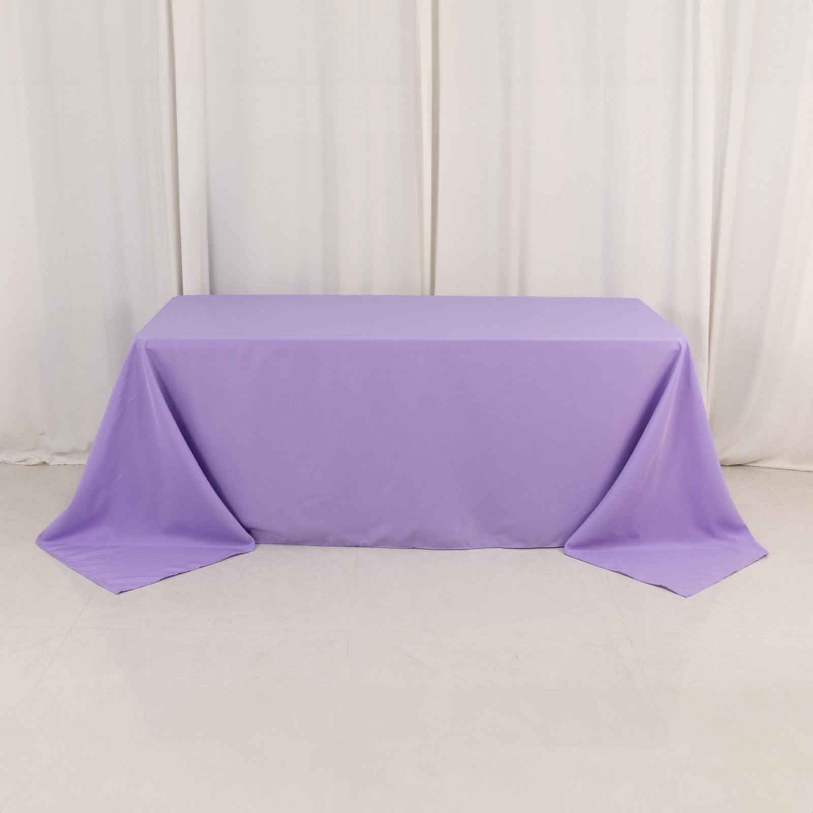 Premium Polyester 90"x132" Rectangle Tablecloth Lavender Lilac - Seamless 220GSM Stain - Resistant Table Cover - Bell Racket Store