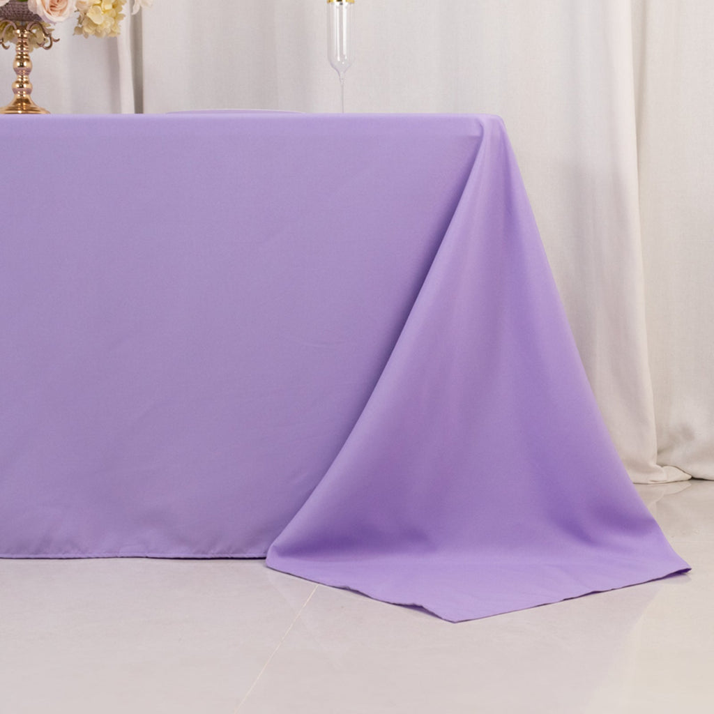 Premium Polyester 90"x132" Rectangle Tablecloth Lavender Lilac - Seamless 220GSM Stain - Resistant Table Cover - Bell Racket Store