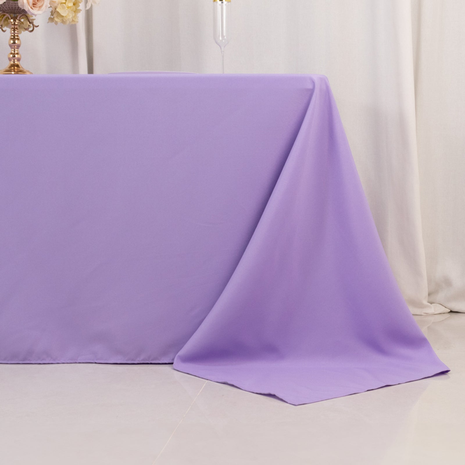 Premium Polyester 90"x132" Rectangle Tablecloth Lavender Lilac - Seamless 220GSM Stain - Resistant Table Cover - Bell Racket Store