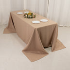 Premium Polyester 90"x132" Rectangle Tablecloth Nude - Seamless 220GSM Stain - Resistant Table Cover - Bell Racket Store