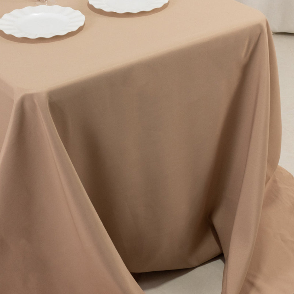 Premium Polyester 90"x132" Rectangle Tablecloth Nude - Seamless 220GSM Stain - Resistant Table Cover - Bell Racket Store