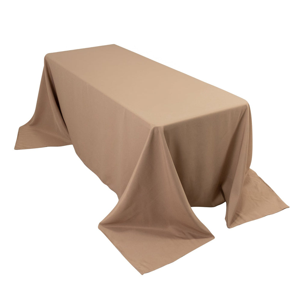 Premium Polyester 90"x132" Rectangle Tablecloth Nude - Seamless 220GSM Stain - Resistant Table Cover - Bell Racket Store