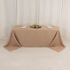 Premium Polyester 90"x132" Rectangle Tablecloth Nude - Seamless 220GSM Stain - Resistant Table Cover - Bell Racket Store