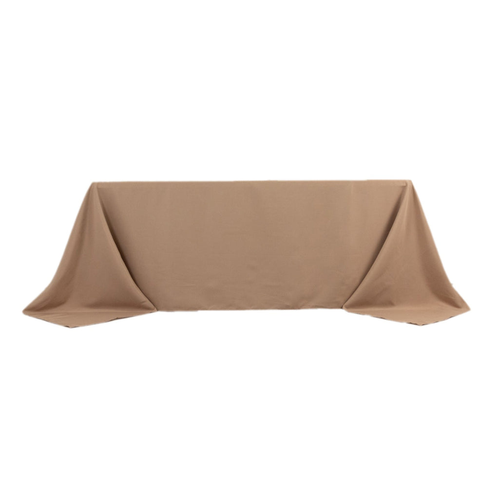 Premium Polyester 90"x132" Rectangle Tablecloth Nude - Seamless 220GSM Stain - Resistant Table Cover - Bell Racket Store