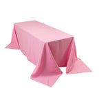 Premium Polyester 90"x132" Rectangle Tablecloth Pink - Seamless 220GSM Stain - Resistant Table Cover - Bell Racket Store