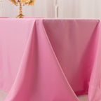 Premium Polyester 90"x132" Rectangle Tablecloth Pink - Seamless 220GSM Stain - Resistant Table Cover - Bell Racket Store