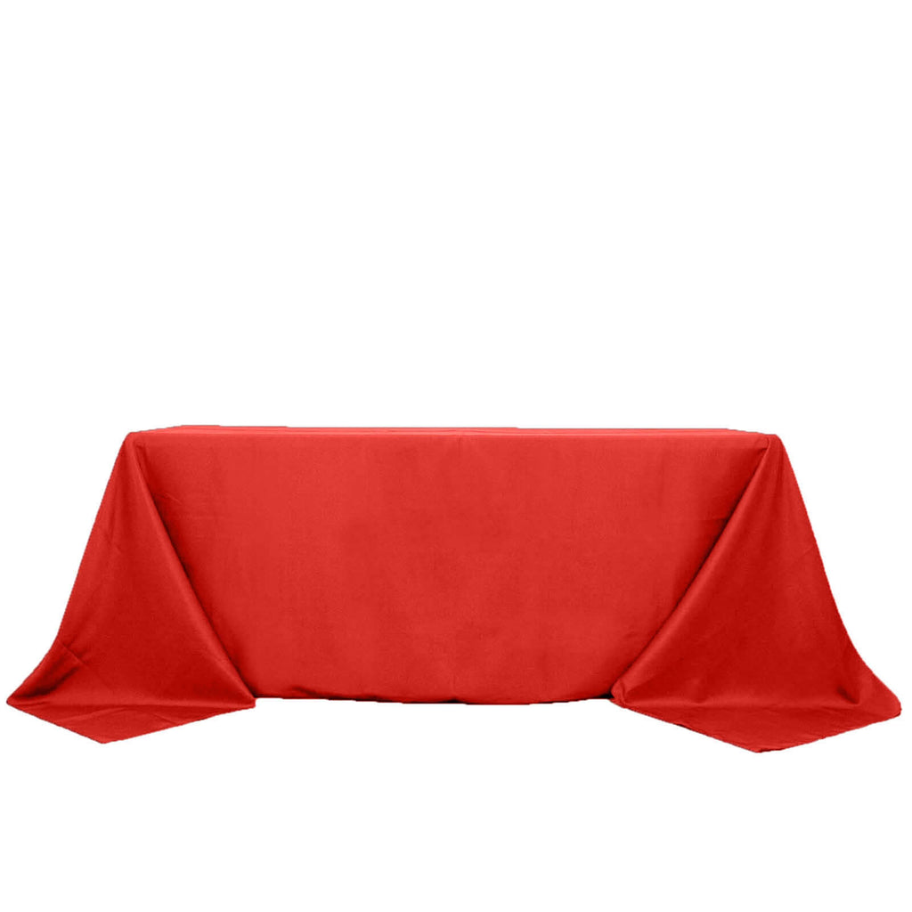 Premium Polyester 90"x132" Rectangle Tablecloth Red - Seamless 220GSM Stain - Resistant Table Cover - Bell Racket Store