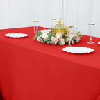 Premium Polyester 90"x132" Rectangle Tablecloth Red - Seamless 220GSM Stain - Resistant Table Cover - Bell Racket Store