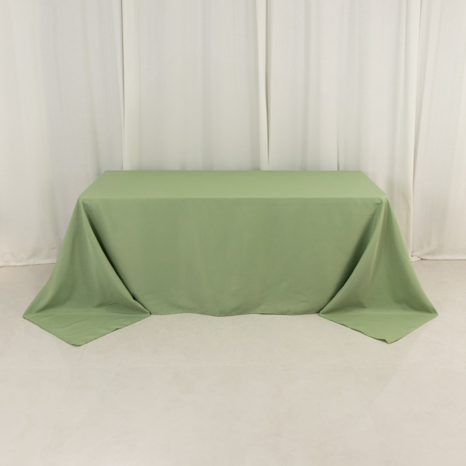 Premium Polyester 90"x132" Rectangle Tablecloth Sage Green - Seamless 220GSM Stain - Resistant Table Cover - Bell Racket Store