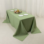Premium Polyester 90"x132" Rectangle Tablecloth Sage Green - Seamless 220GSM Stain - Resistant Table Cover - Bell Racket Store