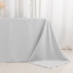 Premium Polyester 90"x132" Rectangle Tablecloth Silver - Seamless 220GSM Stain - Resistant Table Cover - Bell Racket Store
