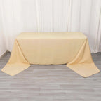 Premium Polyester 90"x156" Rectangle Tablecloth Beige - Seamless 220GSM Stain - Resistant Table Cover - Bell Racket Store