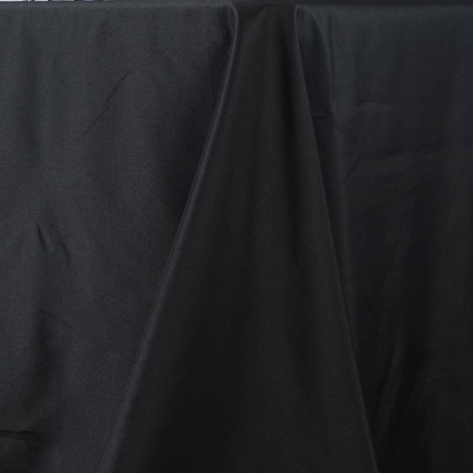 Premium Polyester 90"x156" Rectangle Tablecloth Black - Seamless 220GSM Stain - Resistant Design for Classy Events - NestOCart