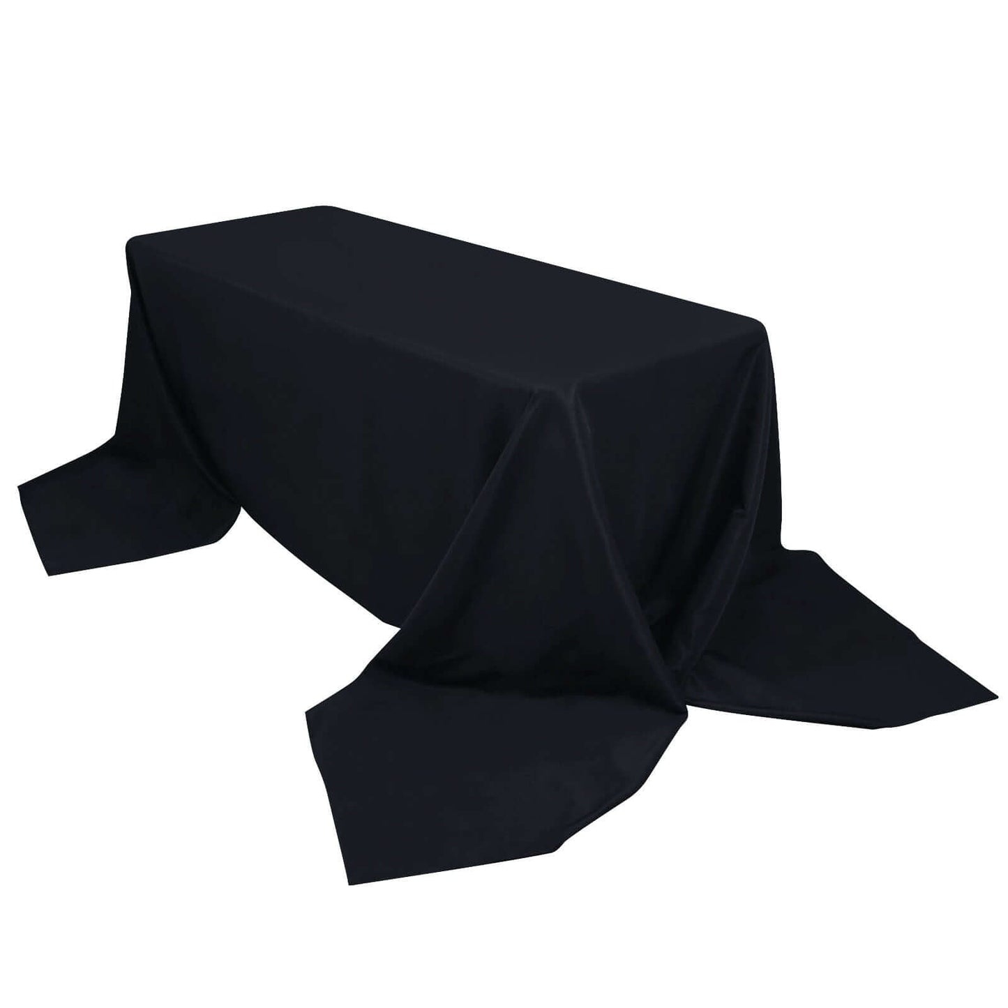 Premium Polyester 90"x156" Rectangle Tablecloth Black - Seamless 220GSM Stain - Resistant Design for Classy Events - NestOCart