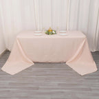 Premium Polyester 90"x156" Rectangle Tablecloth Blush - Seamless 220GSM Stain - Resistant Table Cover - Bell Racket Store