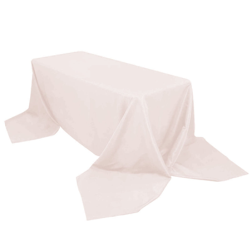 Premium Polyester 90"x156" Rectangle Tablecloth Blush - Seamless 220GSM Stain - Resistant Table Cover - Bell Racket Store