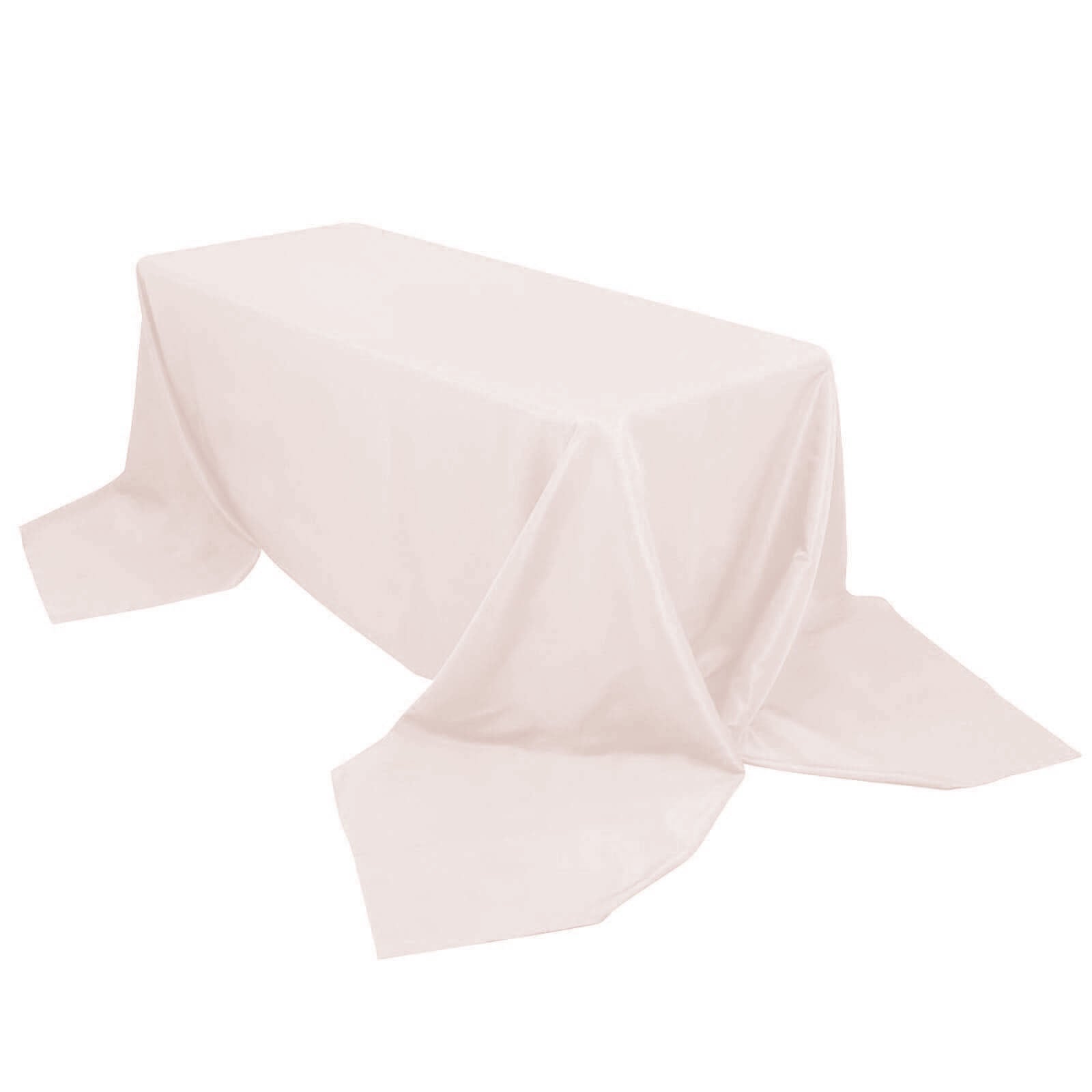 Premium Polyester 90"x156" Rectangle Tablecloth Blush - Seamless 220GSM Stain - Resistant Table Cover - Bell Racket Store