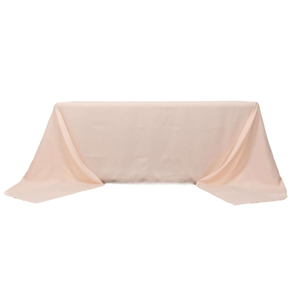 Premium Polyester 90"x156" Rectangle Tablecloth Blush - Seamless 220GSM Stain - Resistant Table Cover - Bell Racket Store