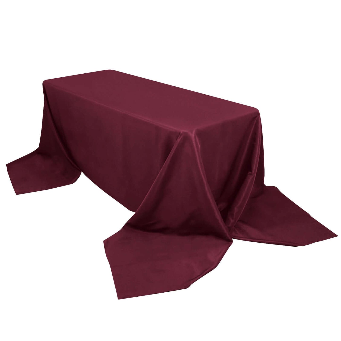 Premium Polyester 90"x156" Rectangle Tablecloth Burgundy - Seamless 220GSM Stain-Resistant Table Cover