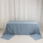 Premium Polyester 90"x156" Rectangle Tablecloth Dusty Blue - Seamless 220GSM Stain - Resistant Table Cover - Bell Racket Store