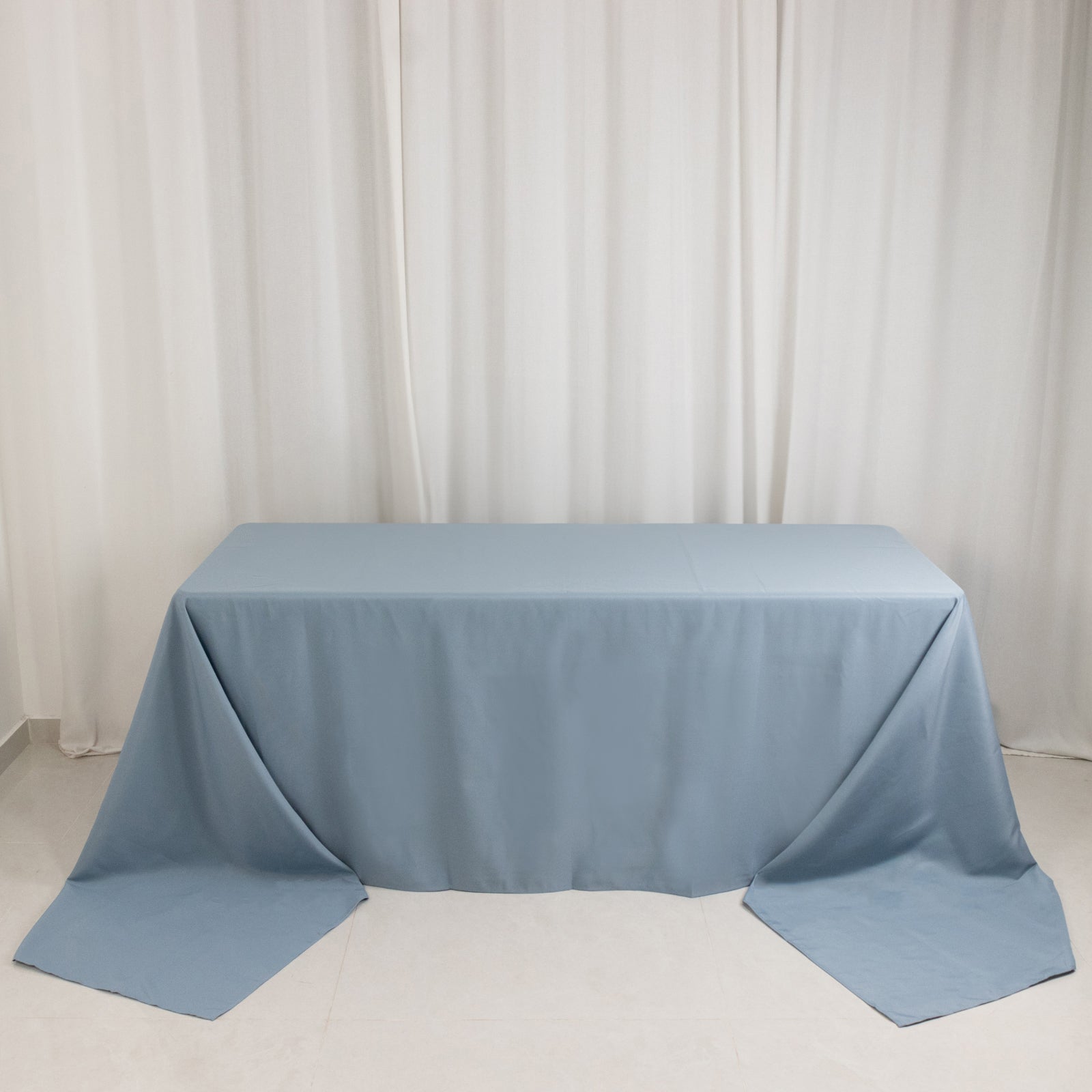 Premium Polyester 90"x156" Rectangle Tablecloth Dusty Blue - Seamless 220GSM Stain - Resistant Table Cover - Bell Racket Store